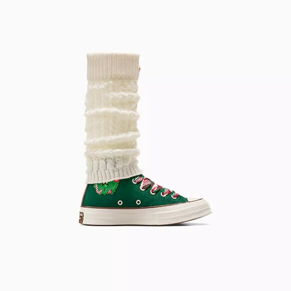 Converse W Chuck 70 High 'X-Mas Gingerbread & Knit Sock Sneakers A12455C MENS 10 - Picture 15 of 16